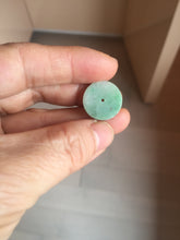 Load image into Gallery viewer, 16-19 mm Type A 100% Natural light green sunny green white Jadeite Jade Safety Guardian Button donuts Pendant group PB90