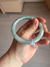 Load image into Gallery viewer, 55.5mm certified 100% natural Type A light green round cut jadeite jade bangle BS104-2525