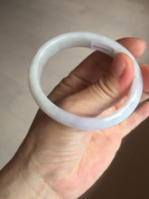 Load image into Gallery viewer, 50.5mm Certified Type A 100% Natural light purple/white oval shape Jadeite Jade bangle BK128-0257