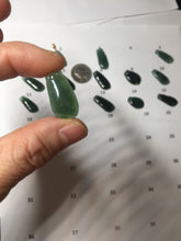 Load image into Gallery viewer, 100% Natural type A dark green gray black Guatemala Jadeite Jade thin blessed melon pendant PA210
