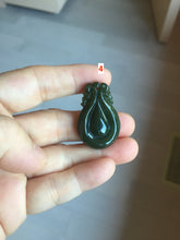 Load image into Gallery viewer, 100% Natural type A dark green/gray/black(油青) Jadeite Jade seashell (福贝) pendant group BP187