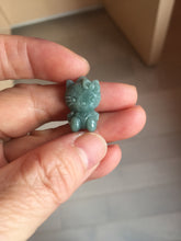 Load image into Gallery viewer, Type A 100% Natural dark green blue gray Guatemala jadeite jade cat kitty pendant PC143 Add one item