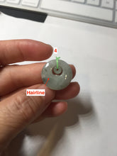 Load image into Gallery viewer, 100% natural Type A light green/white concentric circle jadeite jade safety Guardian ring pendant BN28