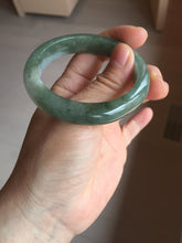 Load image into Gallery viewer, 50.5mm Certified type A 100% Natural icy watery oily dark green white Jadeite Jade bangle PB122-3460