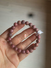 Load image into Gallery viewer, 8-8.3mm 100% natural pink rose stone (Rhodonite) bracelet XY65
