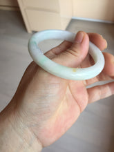 Load image into Gallery viewer, Shopify only 52mm certified type A 100% Natural sunny green/white/yellow oval jadeite jade bangle AR117-0264