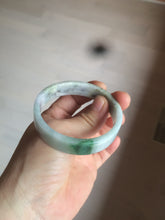 Load image into Gallery viewer, 52.5mm Certified type A 100% Natural sunny green/purple/white square Jadeite Jade bangle AX44-4717