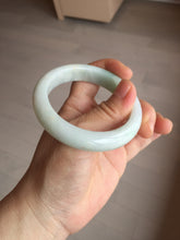 Load image into Gallery viewer, 53.5mm certified 100% natural Type A sunny green/white jadeite jade bangle BM41-8047