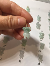 Load image into Gallery viewer, Type A 100% Natural icy watery light green sunny geen purple white clear jadeite jade cute baby bear pendant PH114 Add on item
