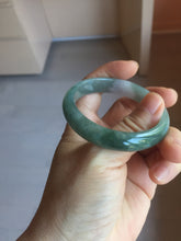 Load image into Gallery viewer, 50.5mm certified 100% natural Type A light oily dark green purple gray watermelon rind (瓜油青) jadeite jade bangle PC247-1382
