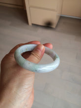 Load image into Gallery viewer, 52.5mm certified type A 100% Natural light green/yellow/purple(FU LU Shou) oval jadeite jade bangle AK59-0766