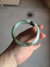 Load image into Gallery viewer, 54mm certified 100% natural Type A green/dark green/white/brown jungle camouflage color jadeite jade bangle BG22-1726
