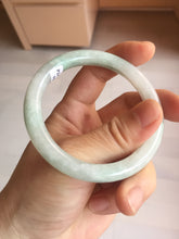 Load image into Gallery viewer, 54mm Certified type A 100% Natural sunny green/white round cut Jadeite bangle BN81-9817