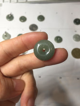 Load image into Gallery viewer, 17.5-20mm Type A 100% Natural oily dark green black gray(老油青) Jadeite Safety Guardian Button donuts pendant group PH237