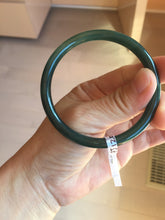 Load image into Gallery viewer, 56mm Type A 100% Natural dark green/blue/gray/black Guatemala slim round cut Jadeite bangle PJ120