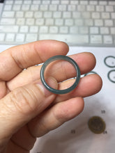 Load image into Gallery viewer, 19.6mm size 9 3/4 100% natural type A icy watery green/blue slim style Guatemala jadeite jade band ring group PE130