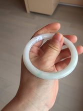Load image into Gallery viewer, 57.5mm Certified Type A 100% Natural sunny green white round cut Jadeite Jade bangle BF142-4078