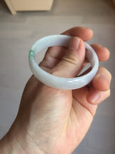 Load image into Gallery viewer, 50.5mm certified 100% natural Type A sunny green white/purple(春带彩) thin jadeite jade bangle BS165-1617