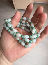 Load image into Gallery viewer, 100% natural type A light green jadeite jade beads bracelet group BQ76