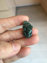Load image into Gallery viewer, 100% Natural Type A Blue Green Gray Black 3D Pixiu (貔貅) Feng Shui Wealth Attractor Guatemala Jadeite Pendant Group Necklace PH222