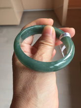 Load image into Gallery viewer, 53.8mm Certified Type A 100% Natural Light Green/Blue/Gray With Flying Snow Guatemala Jadeite Bangle PH267-1242