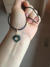Load image into Gallery viewer, 100% Natural type A dark green/blue/gray/black heart Guatemala jadeite Jade pendant PH107 Add on item