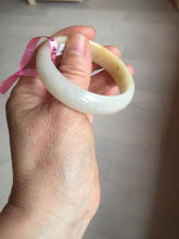 Load image into Gallery viewer, 47.5mm certified 100% natural Type A icy watery light green yellow white oval jadeite jade bangle PC18-6668