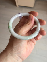 Load image into Gallery viewer, 56mm Certified Type A 100% Natural light green purple(春带彩) round cut jadeite Jade bangle AA81-4938