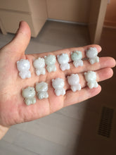 Load image into Gallery viewer, Type A 100% Natural oily dark green/light green/white jadeite jade cat kitty pendant PB118