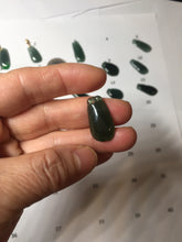 Load image into Gallery viewer, 100% Natural type A dark green gray black Guatemala Jadeite Jade thin blessed melon pendant PA210