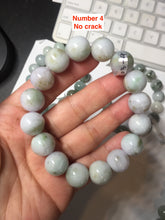 Load image into Gallery viewer, 13.2mm 100% natural type A dark green gray jadeite jade beads bracelet group AT103
