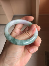 Load image into Gallery viewer, 54.5mm Certified 100% natural Type A Watermelon Rind Green & Light Purple jadeite jade bangle PH242-0177