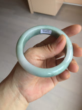 Load image into Gallery viewer, 56.3mm certified 100% natural type A light green white chubby jadeite jade bangle BQ62-6872