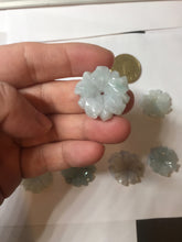 Load image into Gallery viewer, Type A 100% Natural light green/white/purple jadeite Jade flower Pendant PB47