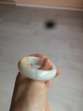 Load image into Gallery viewer, 50mm Certified Type A 100% Natural yellow/white oval shape Jadeite Jade bangle AY16-0762
