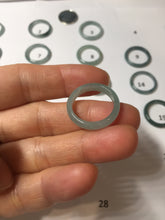 Load image into Gallery viewer, 16.5mm size 6 100% natural type A icy watery green/blue icy watery Guatemala jadeite jade band ring group PA256