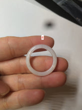 Load image into Gallery viewer, 19.2mm/size 9 1/4 100% natural type A green/white jadeite jade band ring G105- 9 1/4