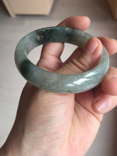 Load image into Gallery viewer, 53.7mm certificated Type A 100% Natural dark green gray black Jadeite Jade bangle S87-7052