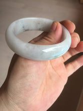 Load image into Gallery viewer, 47.5mm certified 100% natural Type A icy watery green white broad style oval jadeite jade bangle BK129-0267