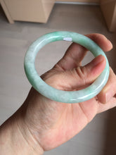 Load image into Gallery viewer, 56.5mm 100% natural type A white/sunny green round cut jadeite jade bangle BL108
