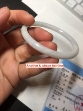Load image into Gallery viewer, 56.5mm 100% natural Type A light green white round cut jadeite jade bangle BL89-4671