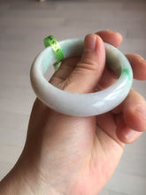 Load image into Gallery viewer, 50mm 100% natural Type A sunny green/purple oval jadeite jade bangle E51-1084