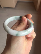 Load image into Gallery viewer, 55.8mm Certificated Type A 100% Natural White purple with green floating flowers Jadeite Jade bangle G110-9502