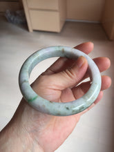 Load image into Gallery viewer, 61.2mm Certified Type A 100% Natural light green/sunny green/brown/black/purple(Rocky Mountain Dusk) chubby Jadeite bangle PD89-1092