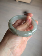Load image into Gallery viewer, 53.5mm certified 100% natural Type A icy watery green/gray jadeite jade bangle AF86-0223