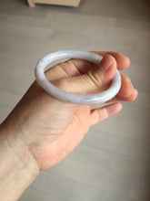 Load image into Gallery viewer, 51.5mm certified 100% natural type A light purple white slim oval round cut jadeite jade bangle BL51-3528