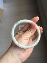 Load image into Gallery viewer, 60mm certified Type A 100% Natural light green white brown Fragrance of Osmanthus in August(八月桂花)Jadeite Jade bangle PA72-6314