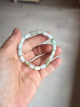 Load image into Gallery viewer, 9.9-10.5mm size 52-54mm 100% natural type A light green jadeite jade beads bracelet PC54