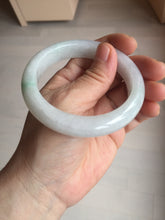 Load image into Gallery viewer, 56.6mm certified 100% natural Type A icy watery light green/white jadeite jade bangle BP52-3872