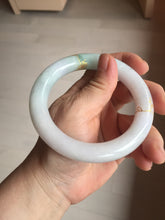 Load image into Gallery viewer, 59.2mm Certified 100% Natural type A light green/purple carved and golden-painted chubby round cut Jadeite Jade bangle PA174-(8571)